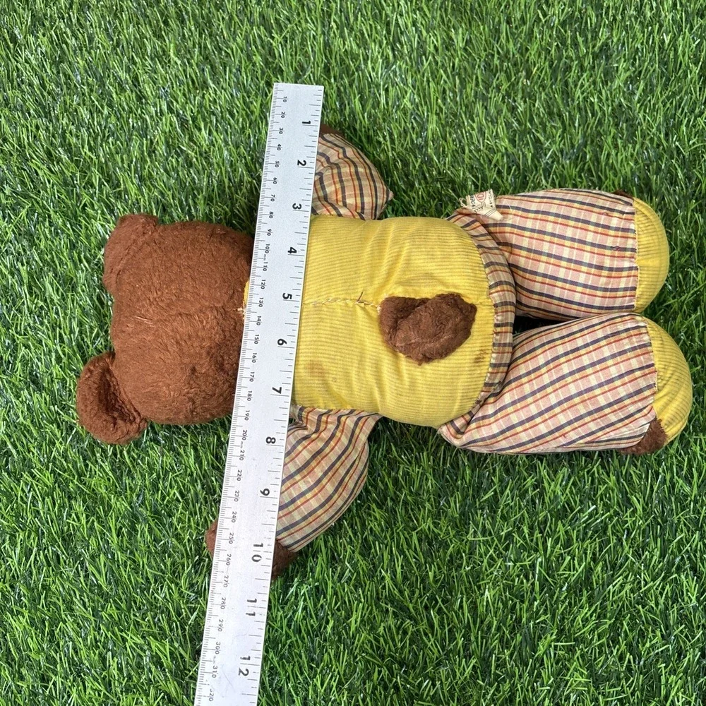 Vintage Ideal Toy Company Teddy‎ Bear It's A Wonderful Toy Plaid Outfit USA